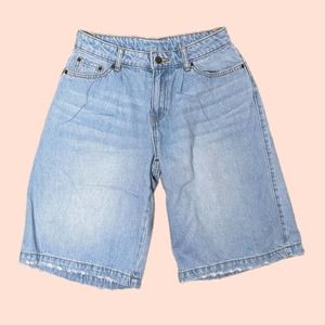 future collective light wash bermuda denim jean shorts jorts